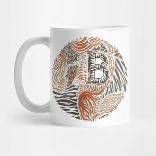 B Initial Animal Print Mug